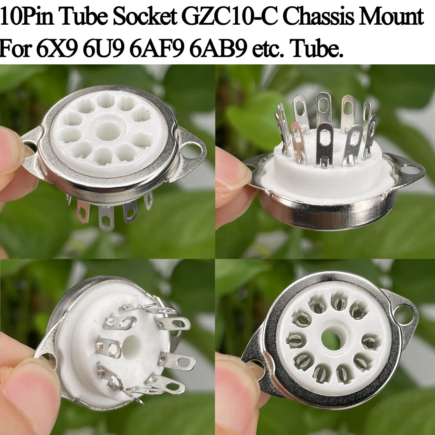 10 Uds 10 pines enchufe de tubo de cerámica GZC10-C enchufe de tubo de electrones 6X9 6U9 6AF9 6AB9 tubo de vacío DIY amplificador de Audio HIFI