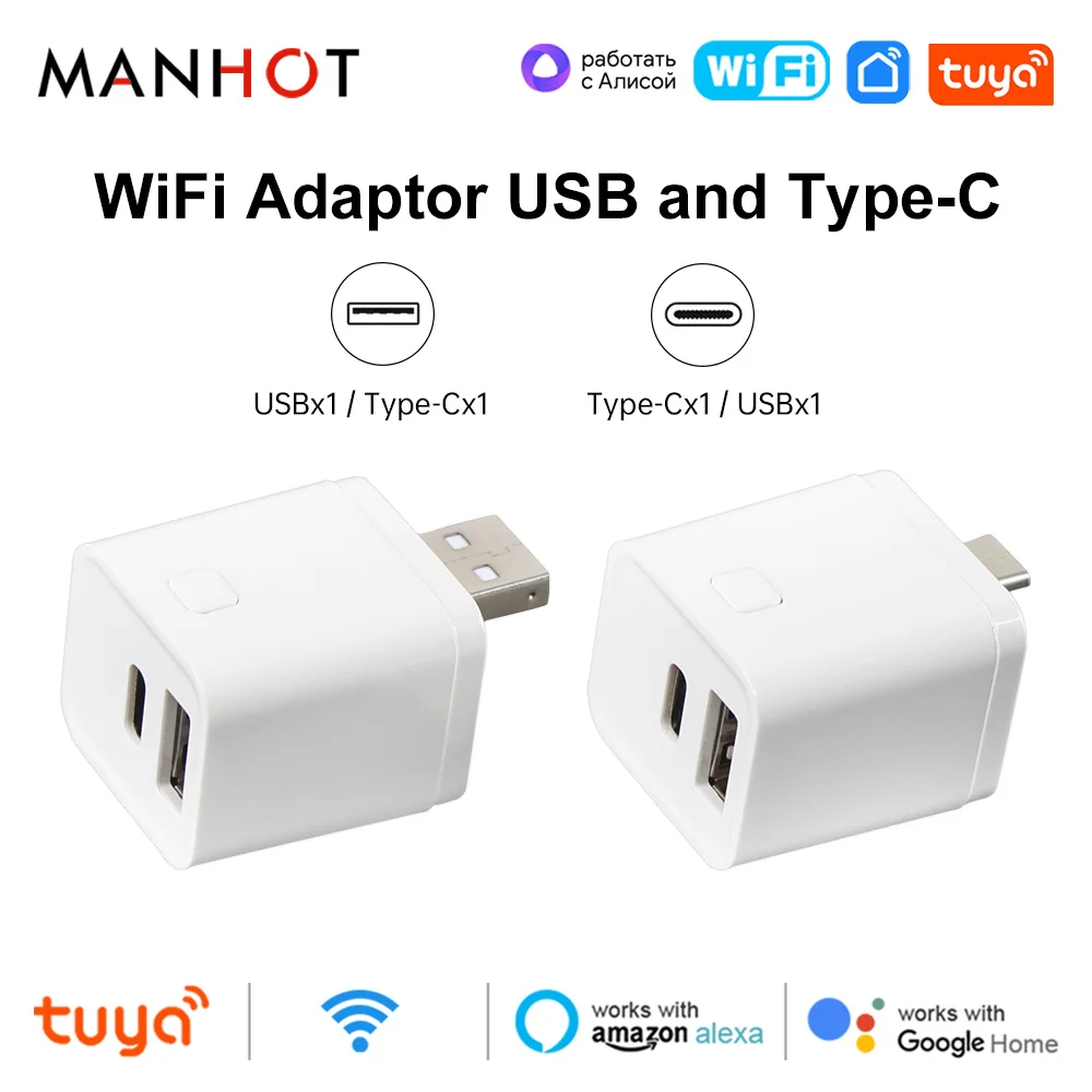 Tuya Smart 5V Mini USB Type-C Adaptor WiFi/Zigbee Micro USB Adaptor Power Adaptor Smart Life Control for Alexa Google Yandex