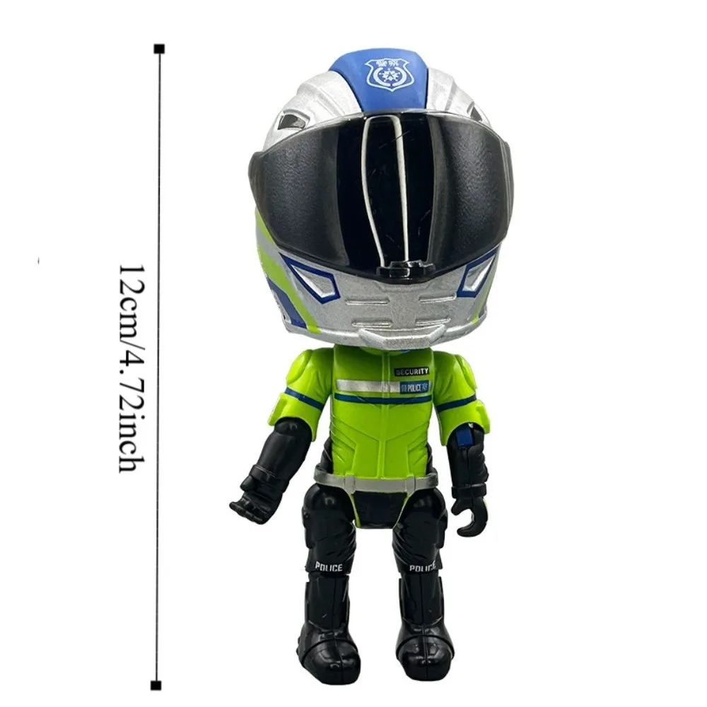 変換ヘルメット模擬オートバイライダー人形アクションフィギュア関節可動合金オートバイヘルメットおもちゃ合金可動手足