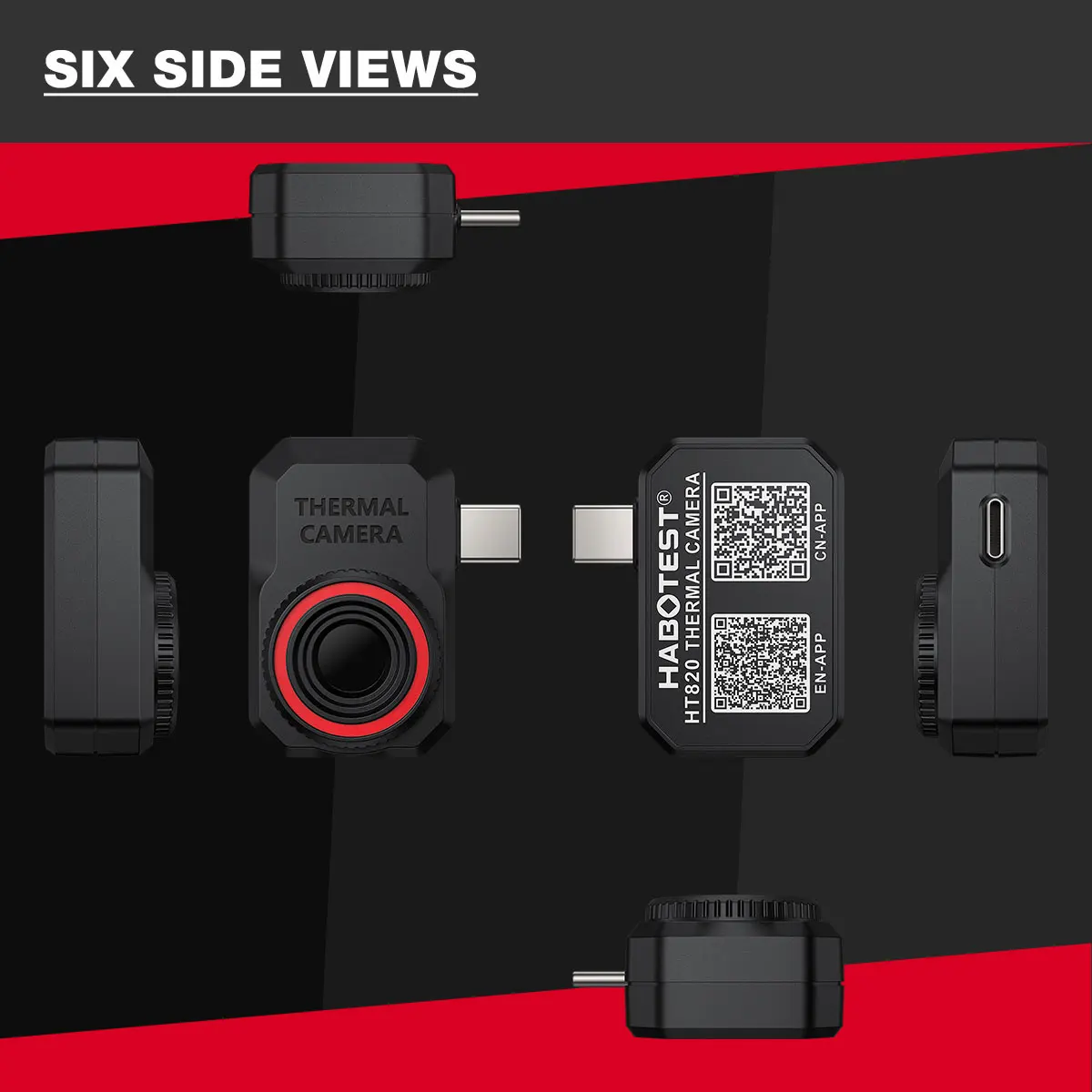 HT820 Portable High Precision Fast Response Plug and Play Resolution Ratio 256*192 Thermal Image