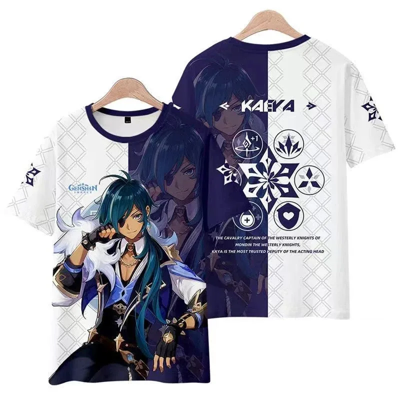 

Kaeya Cosplay Genshin Impact Kaeya Tops T-Shirt Shorts Pants Costume Kimono Shirt Haori Cloak Cool Streetwear Sportwear