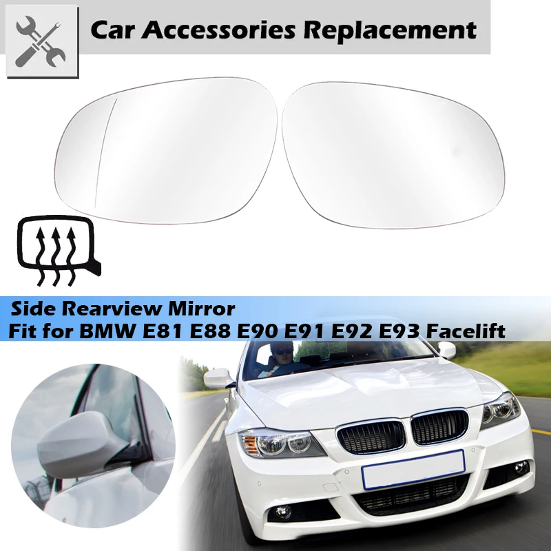 

Side Rearview Mirror Glass Heater Anti-fog Defrosting Door Wing Mirror Sheet Fit For BMWE81 E88 E90 E91 E92 E93 LCI 2008-2012