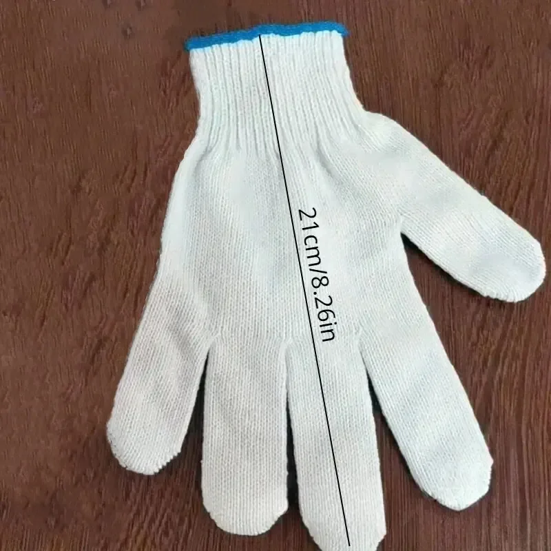 24 قطعة من قفازات العمل المصنوعة من القطن عاكس الضوء غير قابلة للانزلاق ومقاومة للاهتراء، قفازات حماية العمل البيضاء المشفرة #6