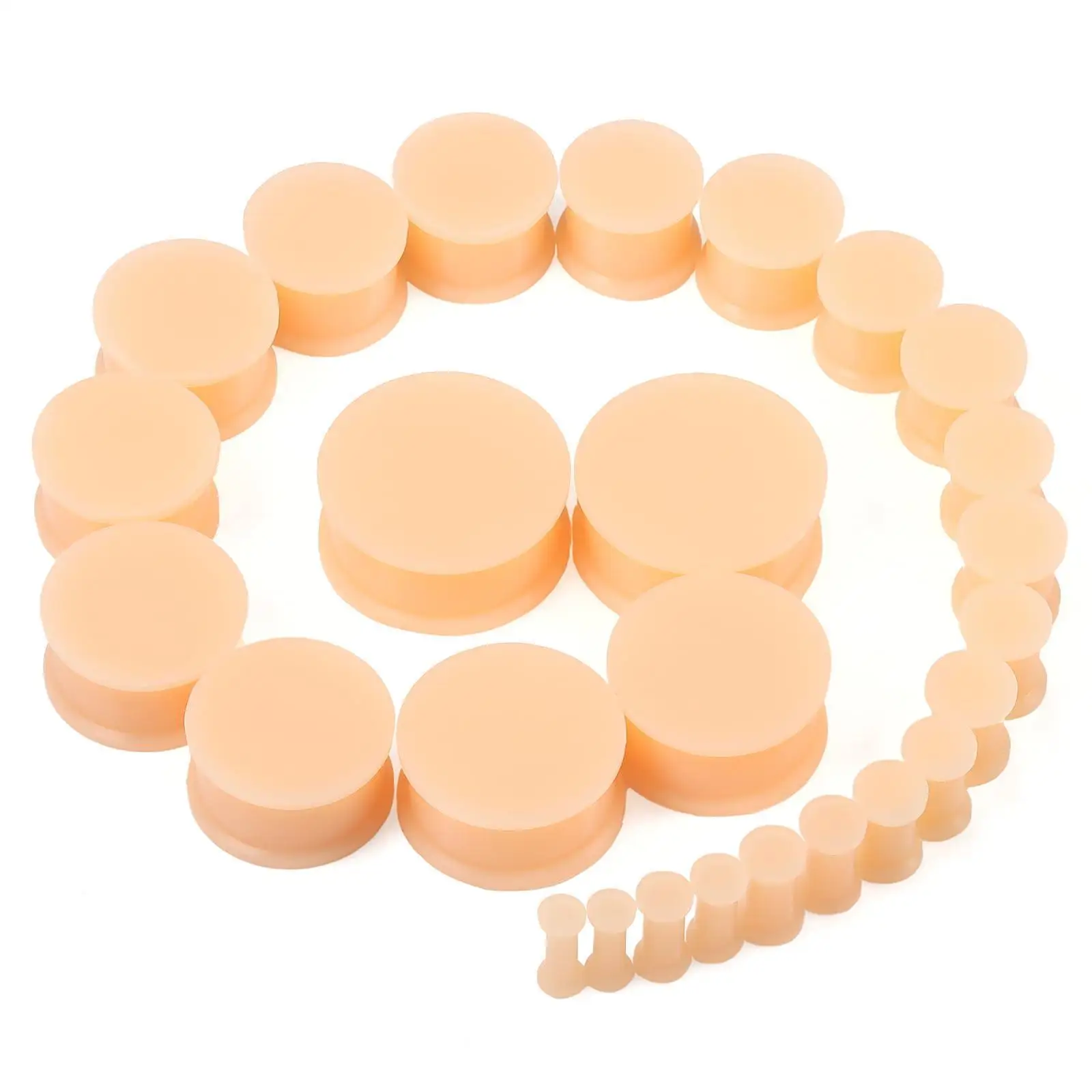26pcs 8G-25mm Soft Silicone Ear Gauges Stretching Kit Double Flared Plugs Tunnels Expanders Saddle Earrings Piercing Jewelry