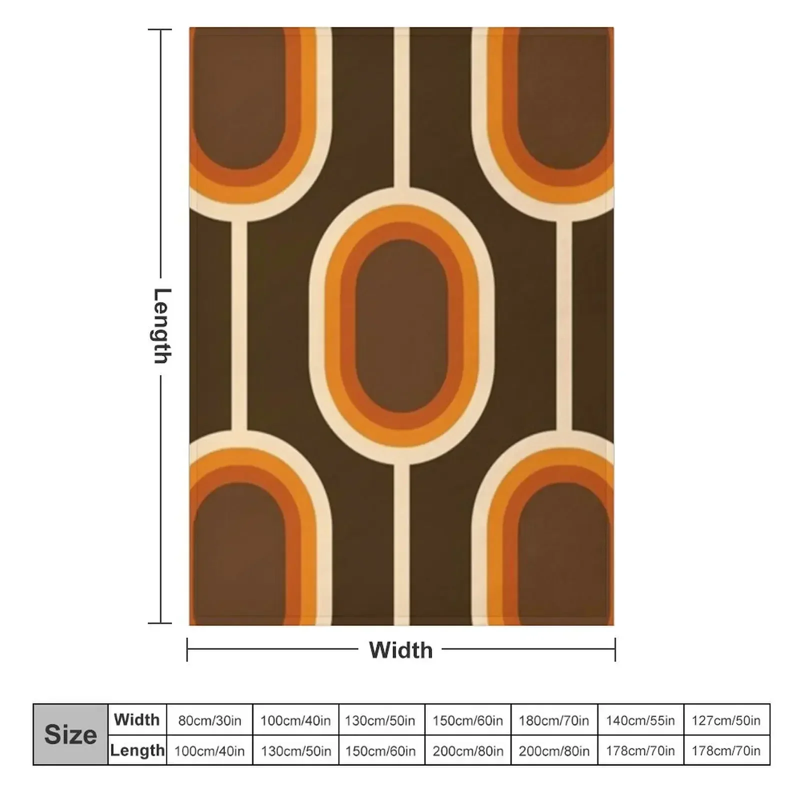 70s Pattern Orange and Brown Connected Nodes Throw Blanket couch cozy soft plush fuzzy picnic outdoor blanket