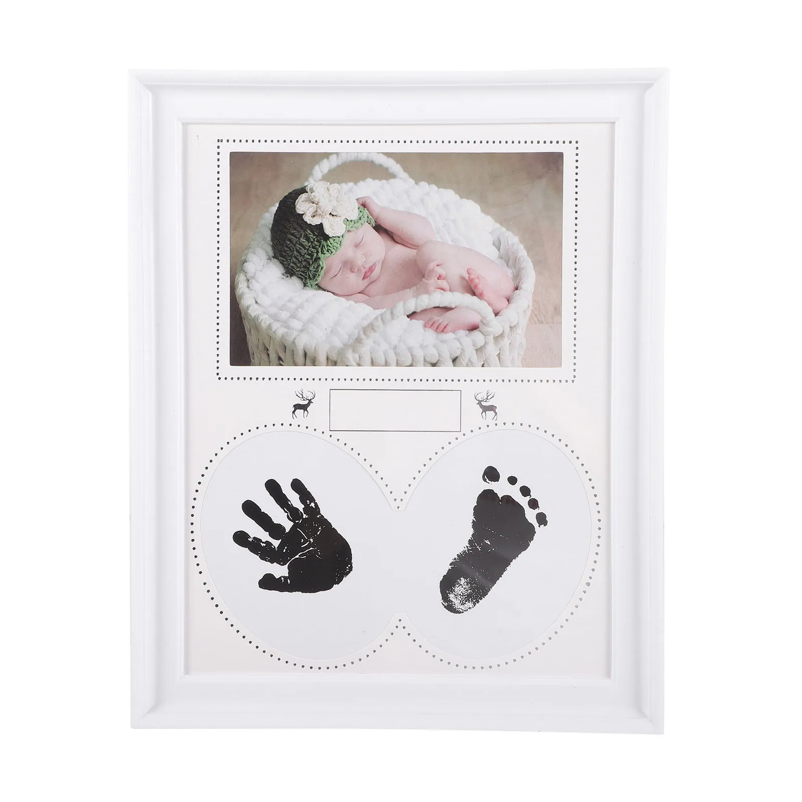 newborn-handprint-footprint-photo-frame-pvc-plastic-cardboard-baby-growth-memory-display-frame-for-first-year-milestones-desktop