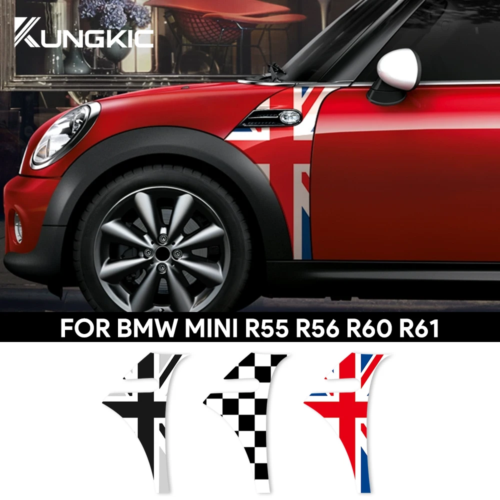 2Pcs/Set for Mini Cooper R55 R56 R61 R60 Countryman Fender Side Scuttles Trim Decor Decal Sticker Car Accessories Car-Styling