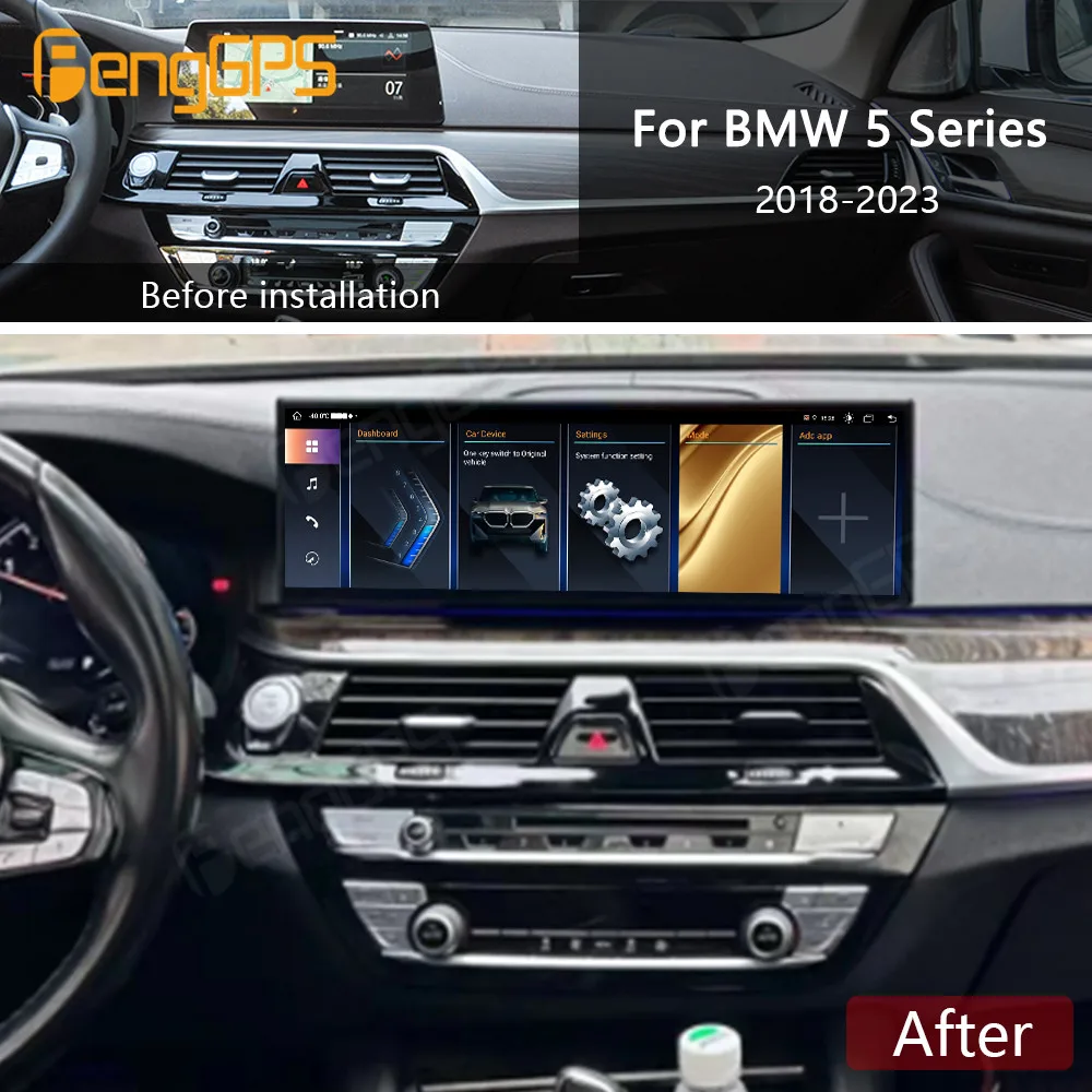 For BMW 5 Series G30 G38 2018- 2023 Car Radio Ultra Thin Ultra HD Touch Display GPS Navigation System 8G 256G Auto Accessories