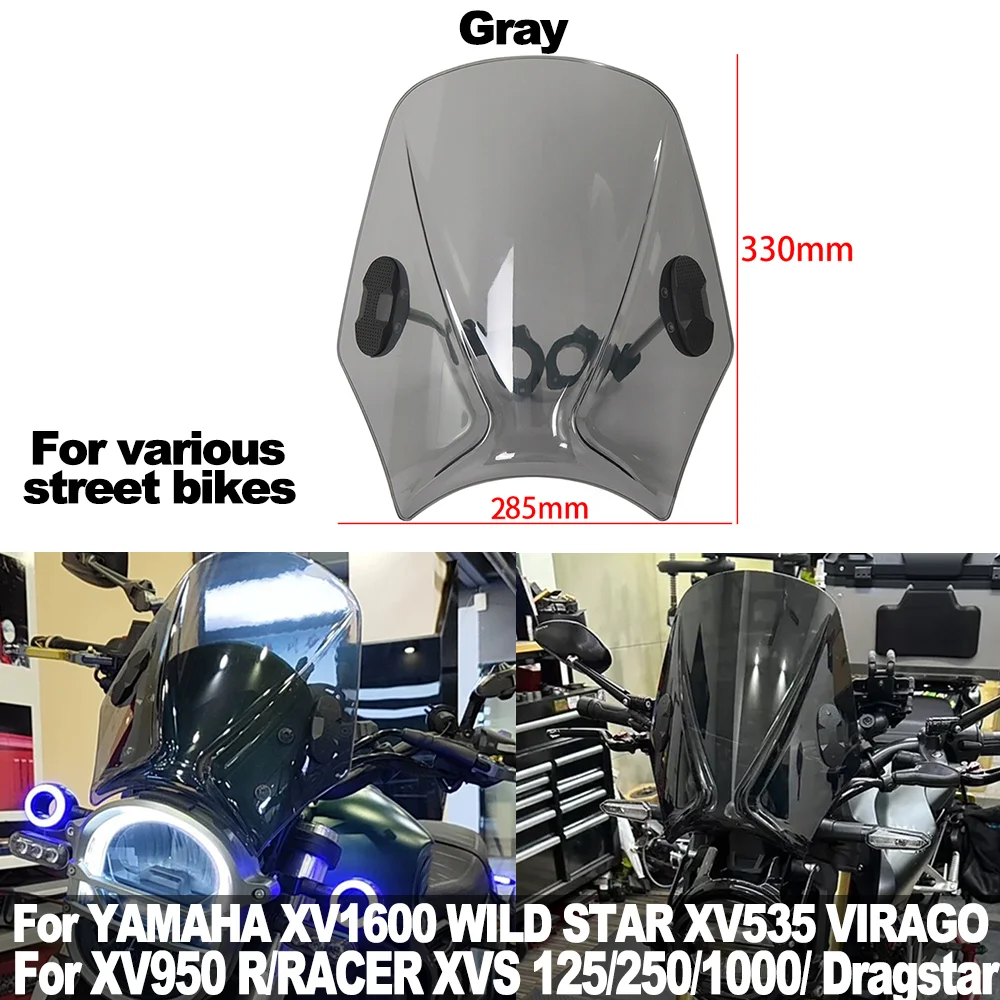 

Universal Motorcycle Front Windshield Wind Deflector FOR YAMAHA XV950/R/RACER XVS 125/250/1100/A/DRAGSTAR XV750 XV535/S VIRAGO