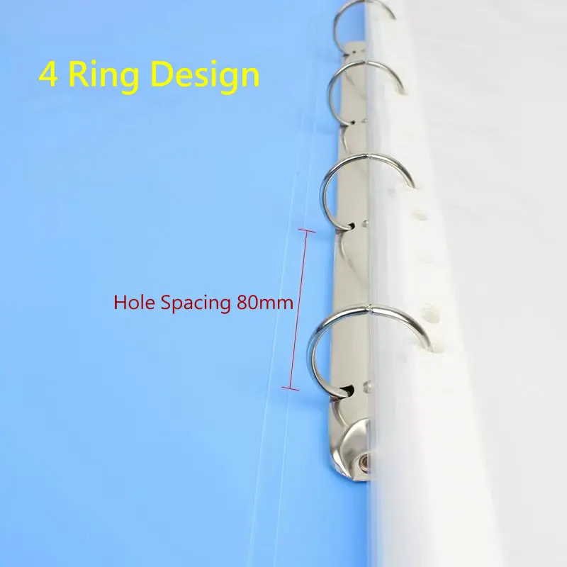 Multi-color A3 Binder 4-Rings A3 Folder For Document Storage HD Transparent Sleeves Ring Binder Folder With Rings