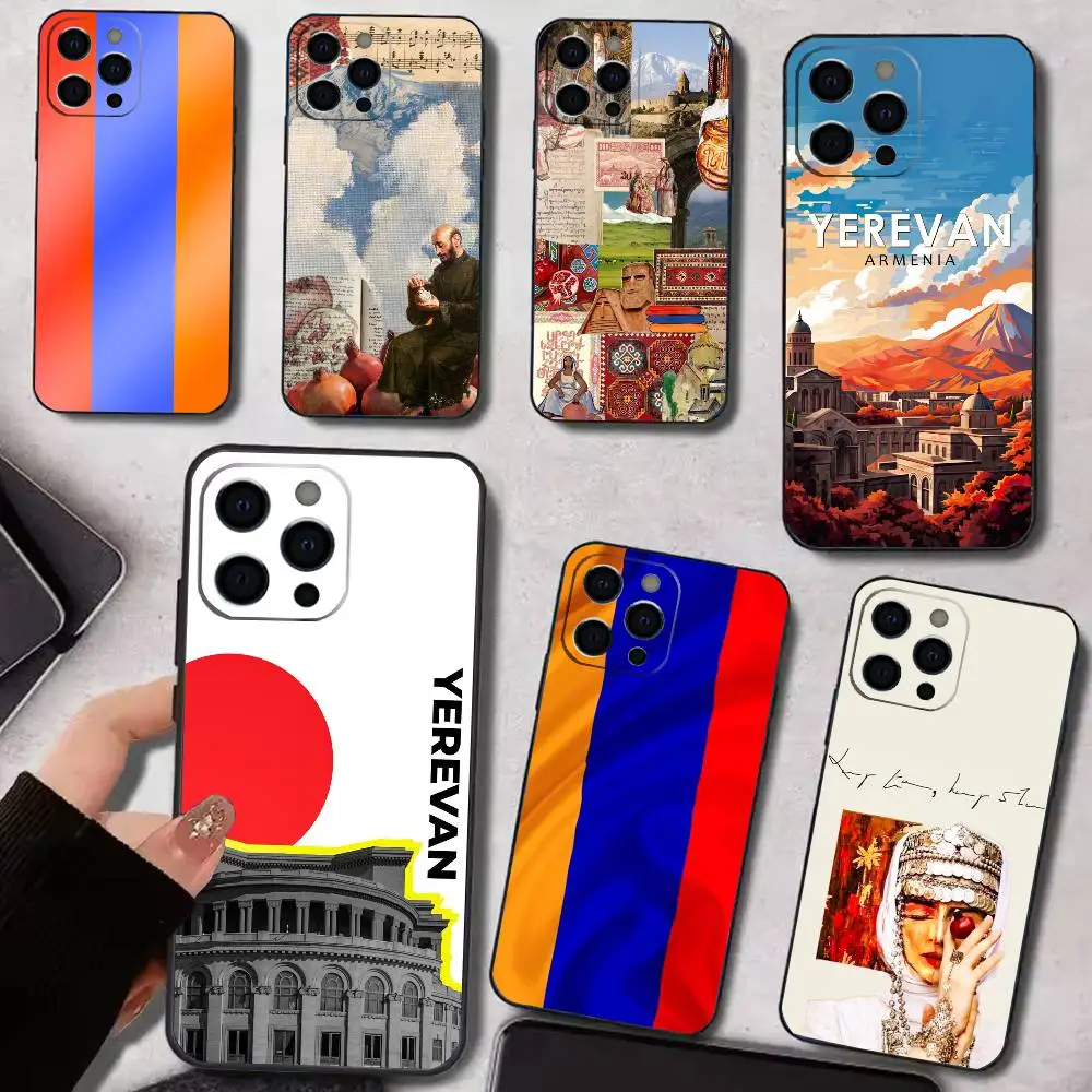 Armenia Flag Passport Collage    Phone Case For IPhone 17,16,15,14,13,12,11,Plus,Pro,Max,Plus,XS,soft case Black silicone