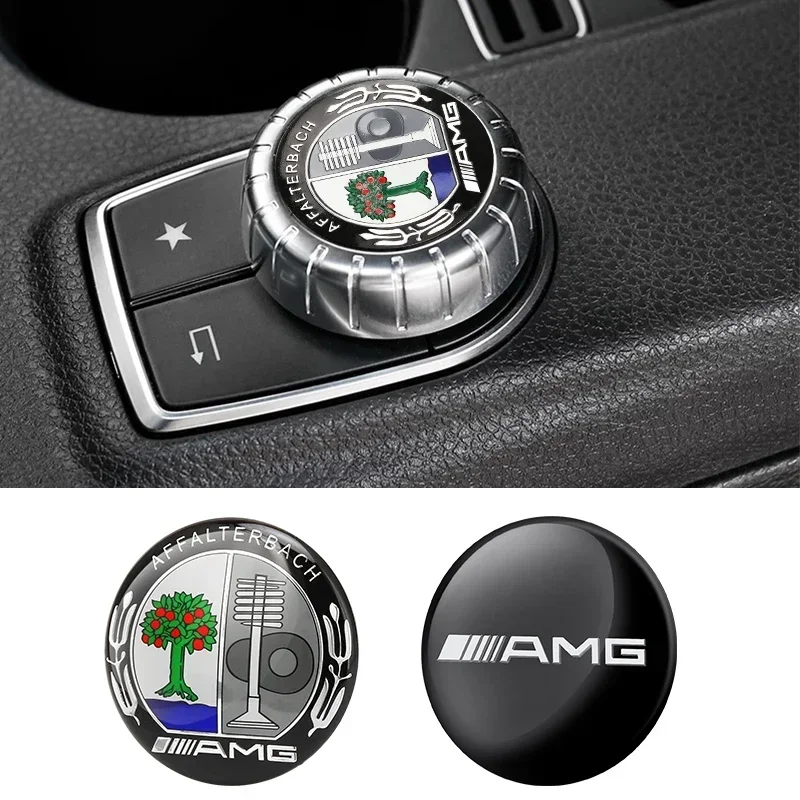 29mm Car Central Control Multimedia Button Cover Trim Knob Sticker For Mercedes Benz AMG GLC C CLA GLA W205 W211 W213 W212 W204