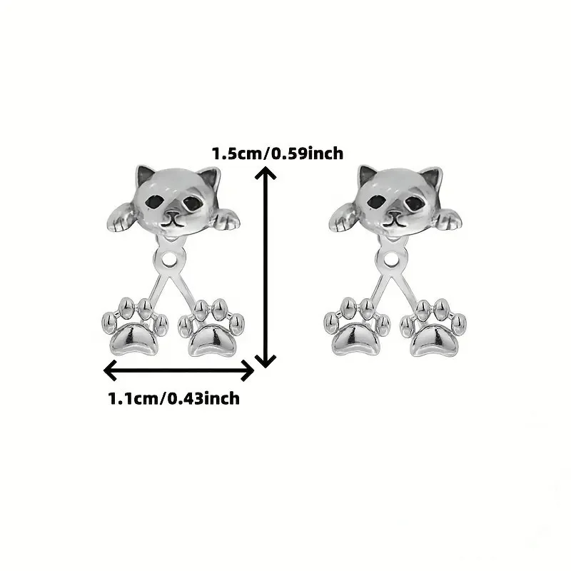 خمر القط القط باو الظهر شنقا وأقراط فريدة من نوعها المتخصصة تصميم الراقية الأقراط هدية الأقراط