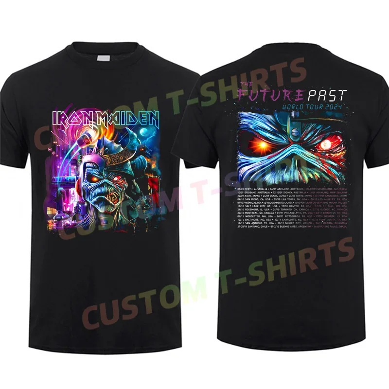 

2024 Men T Shirt Casual Iron The Future Past 2024 Tour Maidens T-shirt Graphic Summer Short Sleeves 100% Cotton S-3XL Cool Tee