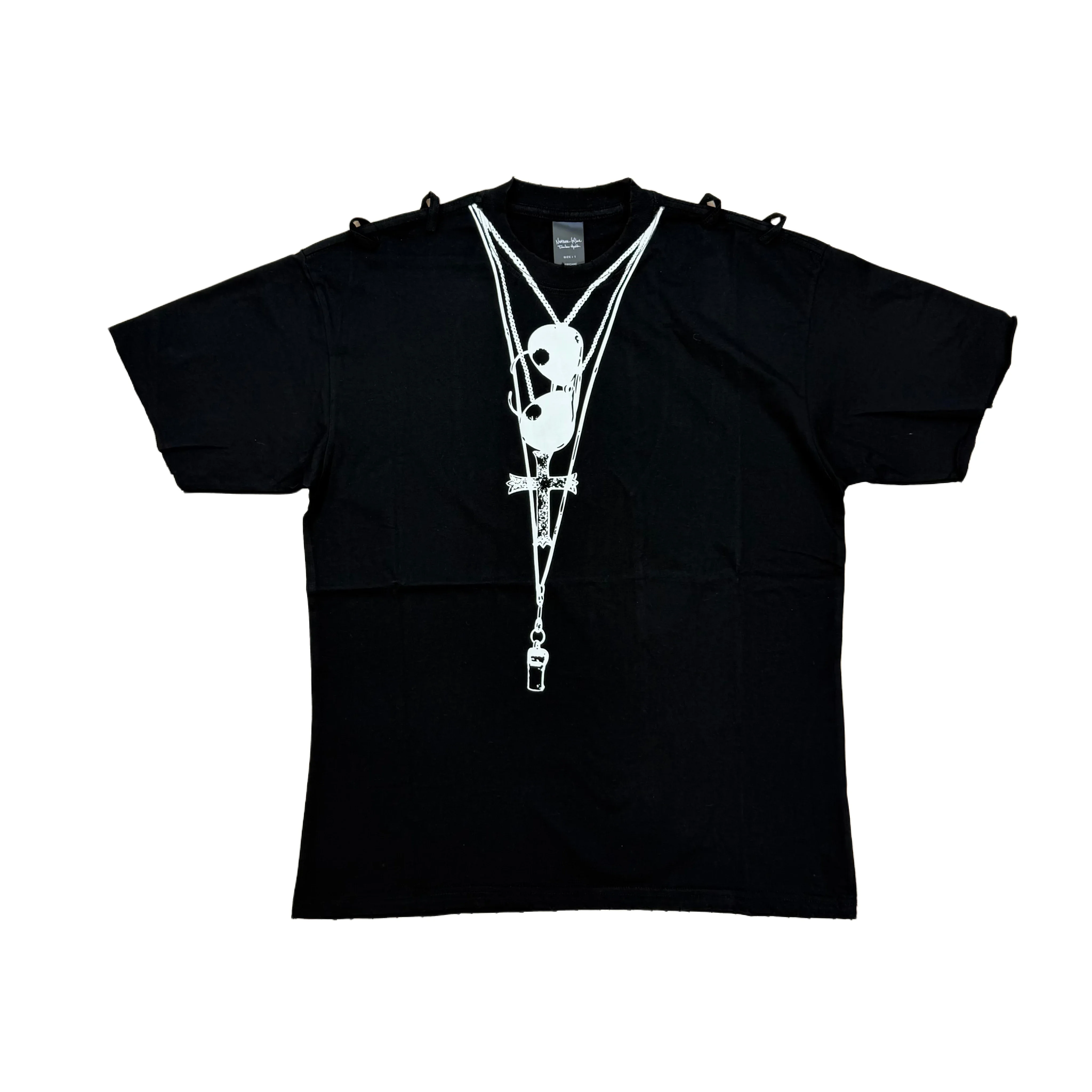 New N9 Men Welcome To The Shadow Necklace Cross T Shirts T-Shirt Hip Hop Skateboard Street Cotton T-Shirts Tee Top US Size #F49