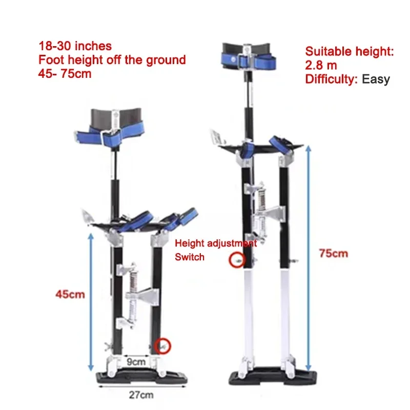 47-75CM Einstellbare Gehleiter Aluminium Legierung Pferd Hocker Fuß Klapp Stelzen Bau Halterung Multifunktionale Bühne Requisiten