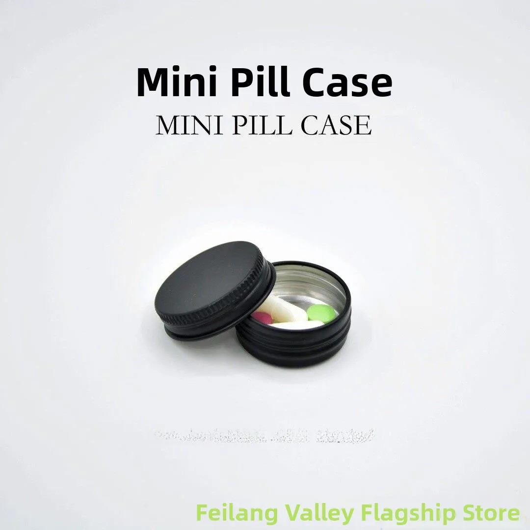 

Портативный контейнер для лекарств из алюминиевого сплава, легкий, черный, нержавеющий, герметичный, компактный, прочный, для хранения фармацевтических препаратов