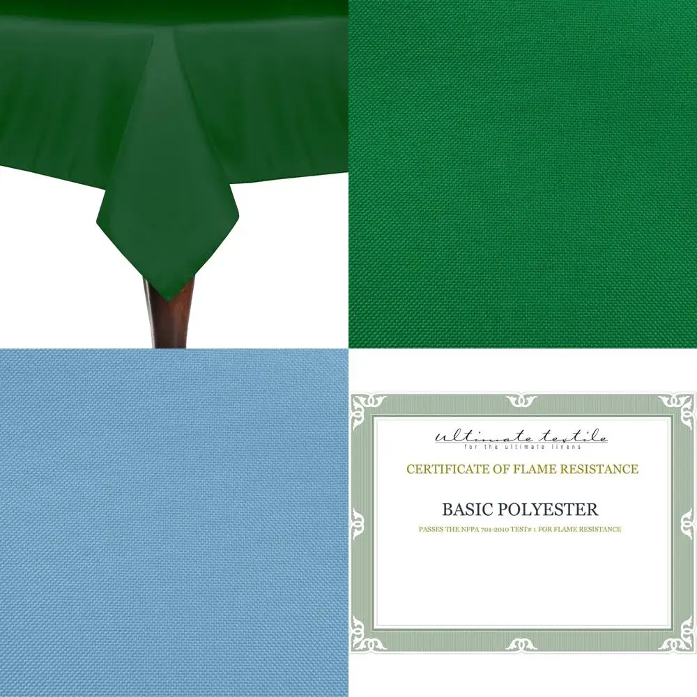 

Polyester Linen Tablecloths - 5 Pack, 60 x 60-Inch Square, Emerald Green, Durable and Elegant for Any Occasion