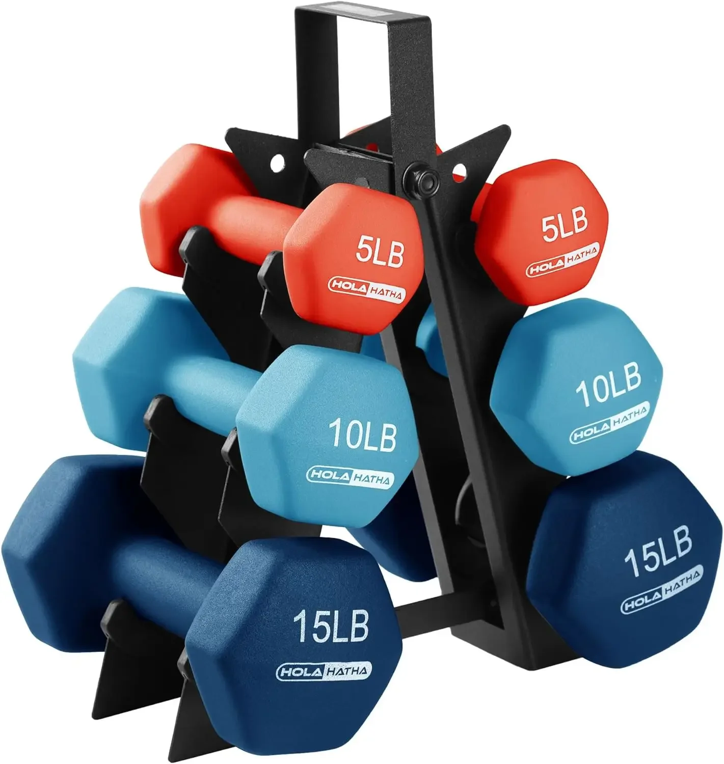 Neoprene Dumbbell Free Hand Weight Set with Storage Rack, Ideal for Home Gym Exercises to Gain Tone and Definition