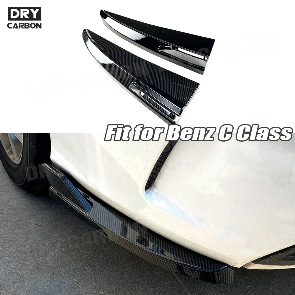 

ABS Gloss Black Rear Bumper Lip Splitters for Mercedes Benz C Class W205 C180 C200 C300 C63 AMG Sedan 2015-2021 Flaps Apron