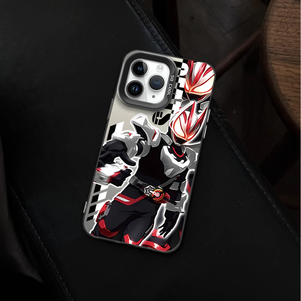 The TV K-Kamen R-Rider IMD Colorful Phone Case Silver Cover Suitable for iPhone 12 11 13 14 15 16 Max Pro Plus