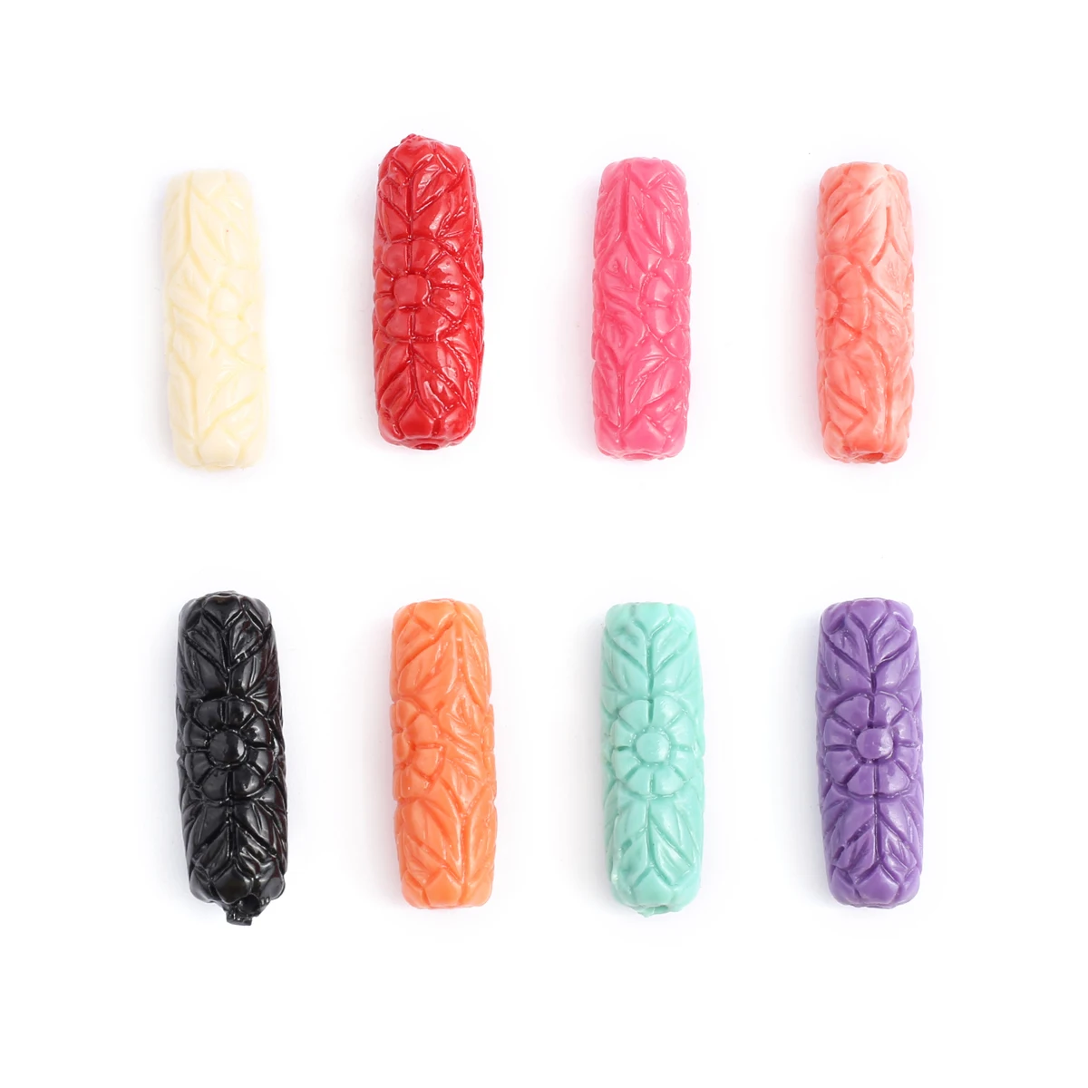 10PCS Random Color Wholesale Cylindrical Artificial Coral Beads 26x8mm Charm Jewelry Making DIY Necklaces Earrings Accessories