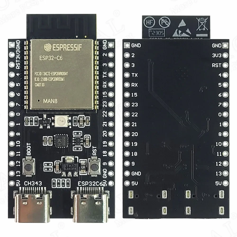 Scheda di sviluppo modulo Wifi 6 per Linux Win 160 MHz RISC-V 4 MB 8 MB Flash Internet delle cose Type-C ESP32-C6WROOM1 ESP32 C6