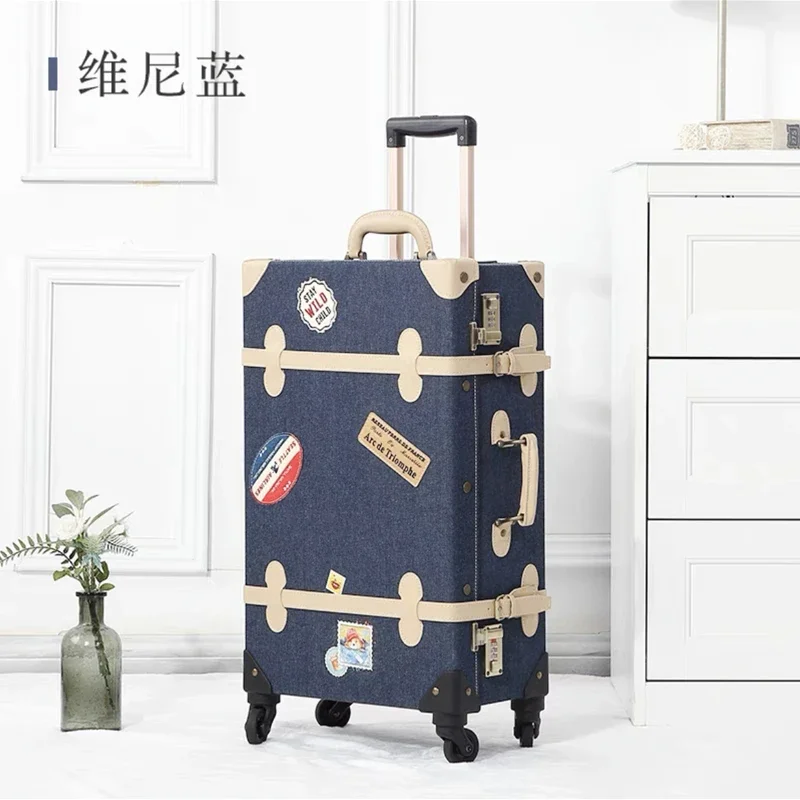 2022 New Vintage Oxford cloth Travel Bag Rolling Luggage sets,20\