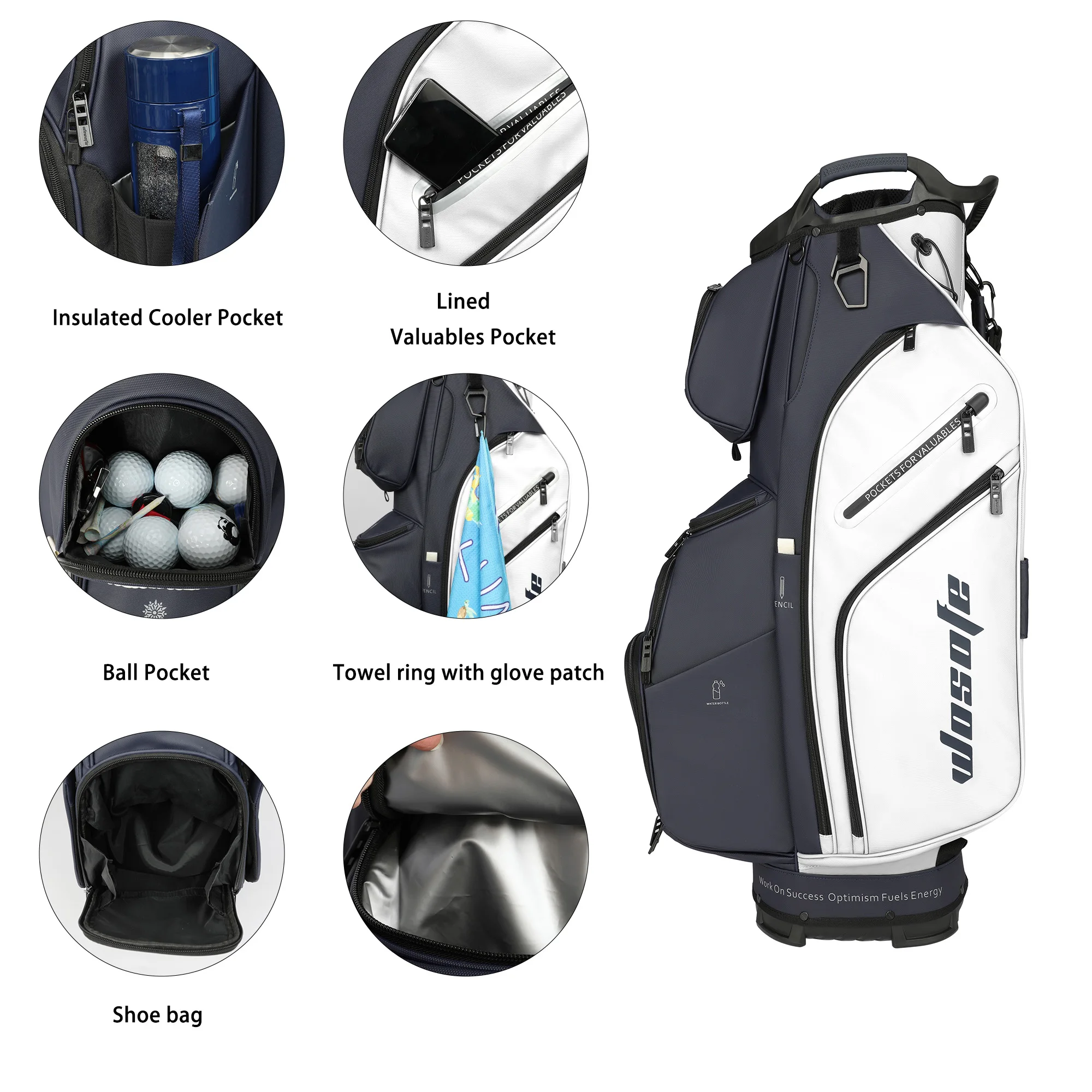 Sac de Golf Oem en cuir PU imperméable léger de qualité supérieure en PVC à 14 voies, coloré, unisexe, personnalisé, vente en gros, OEM ODM