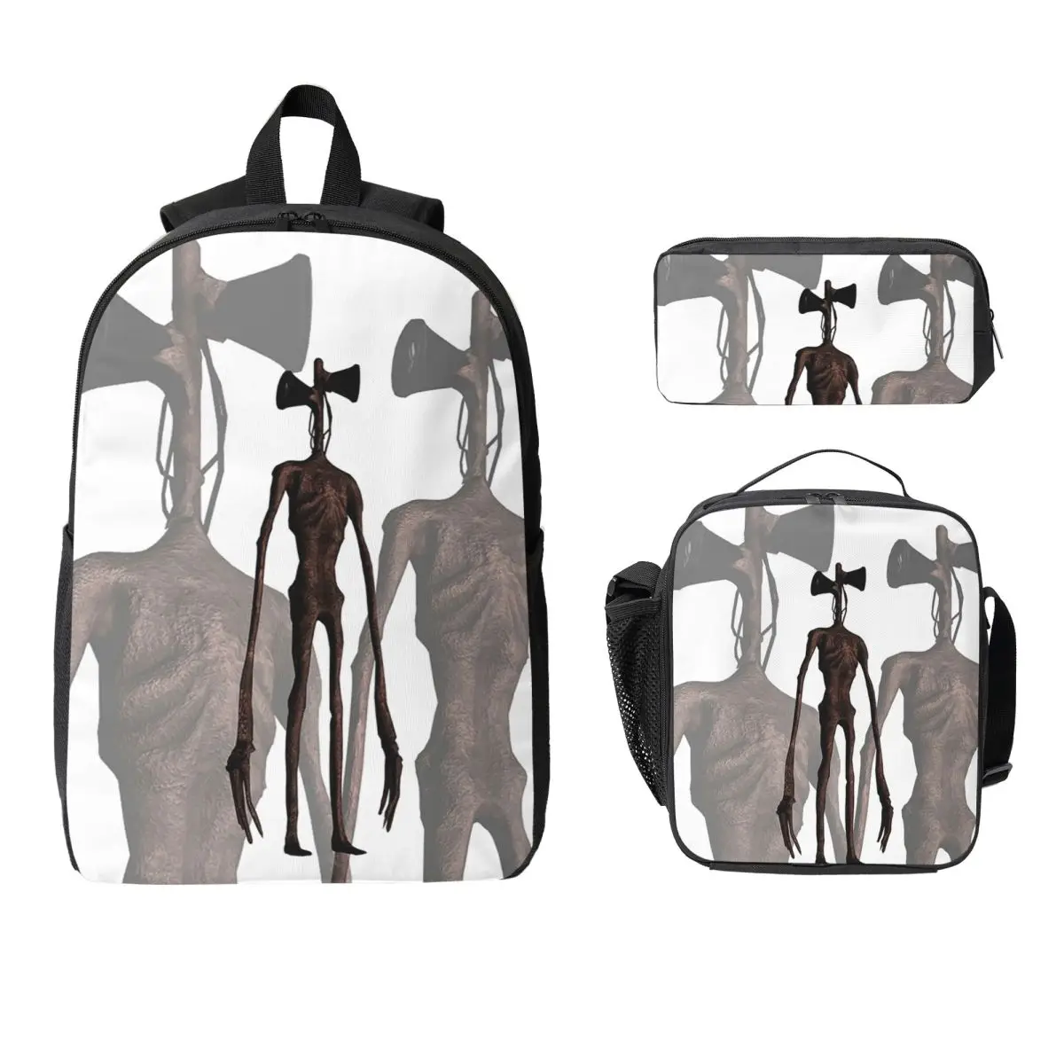 

Siren Head Transhead Backpack Student BookBag School Bag Computer Shoulder Bags 3ps Insulated Lunch Bag Pencil Case