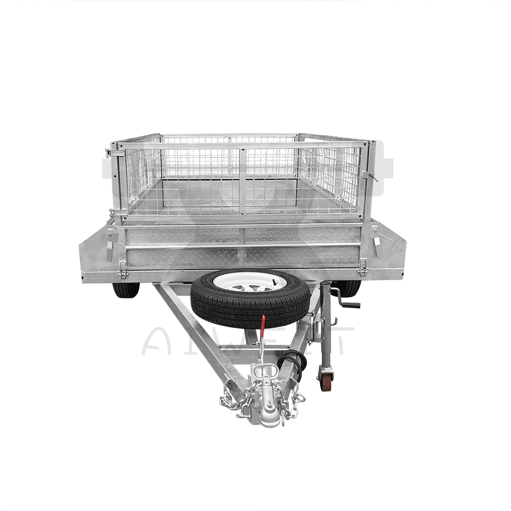 Galvanized Box Cage Car Utility Trailer Customized Small Trailer Practical Farm Trailer