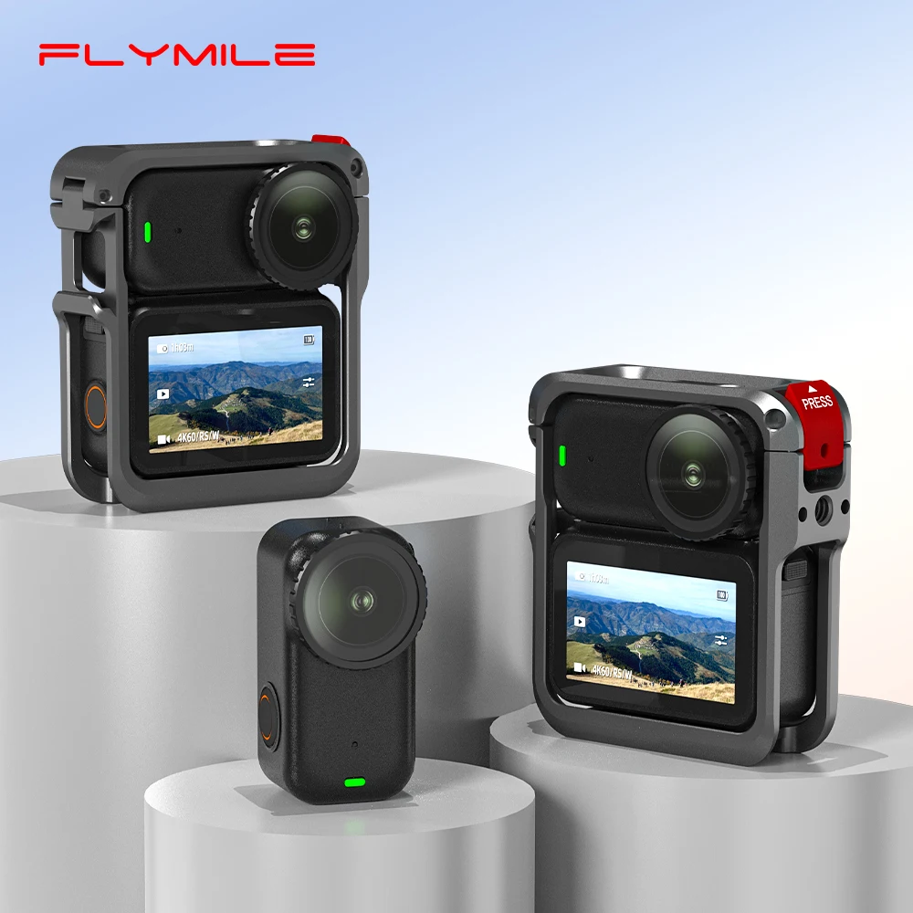 Flymile Metal Cage for DJI OSMO Nano Camera with Cold Shoe Aluminum Alloy Frame Protective Shell Case Accessories