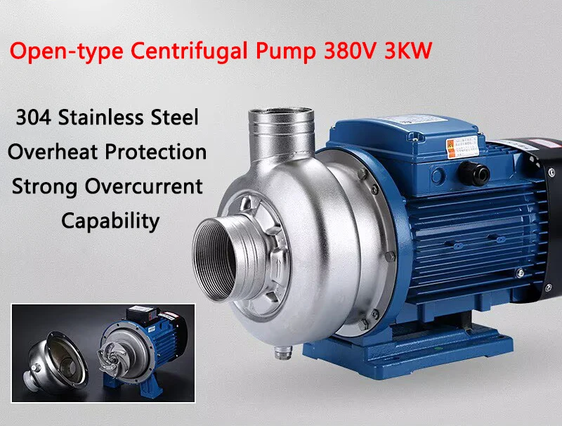 

Semi-open Impeller 304 Stainless Steel Centrifugal Pump DWK400T Dishwasher Water Pump Corrosion-Resistant Sewage Pump 380V 3KW