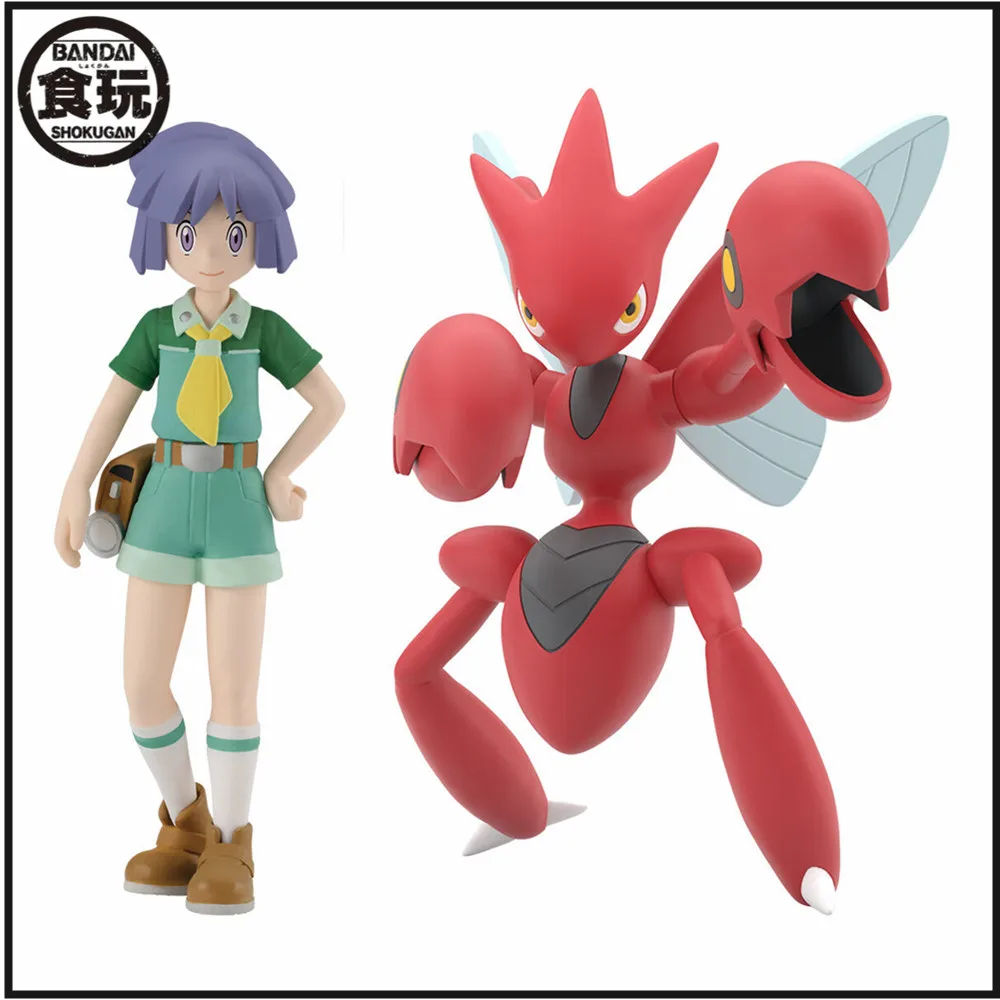 

Stock Original Bandai Anime Figure Johto Region Scizor Tsukushi Bugsy Pocket Bugsy Action Figurine Toys Pocket Monster Collector