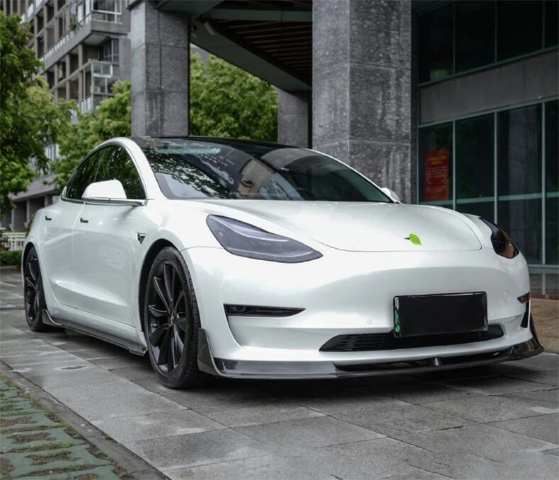 For Tesla Model 3 2019 2020 2021 2022 2023 High Quality REAL Carbon Fiber Body Side Skirt Kit Lip Spoiler