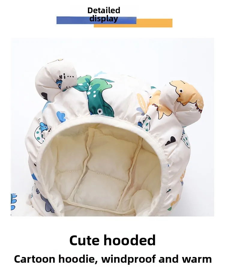 2026 Kinder-Baumwollmantel Baby-Cartoon-Daunenjacke Jungen Kapuzenjacke Mädchen Warme Winterkleidung Kleinkinder Oberbekleidung 0-5 Jahre – Detail 7