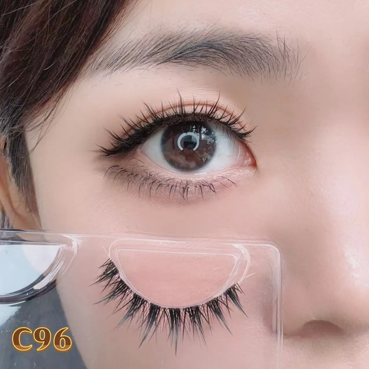 3D 밍크 속눈썹 3쌍 짧은 밍크 속눈썹 투명 밴드 내추럴 블랙 밍크 인조 속눈썹 풀 스트립 속눈썹 재사용 가능