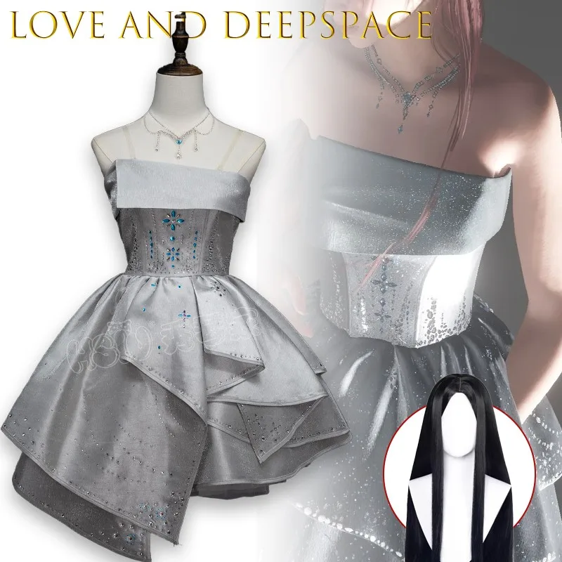 

Love And Deepspace Yaojian Zhenwo Cosplay Costume Shiny Tulle Beaded Short Dress Anime Outfit High Quality Sexy Lolita Cosplay