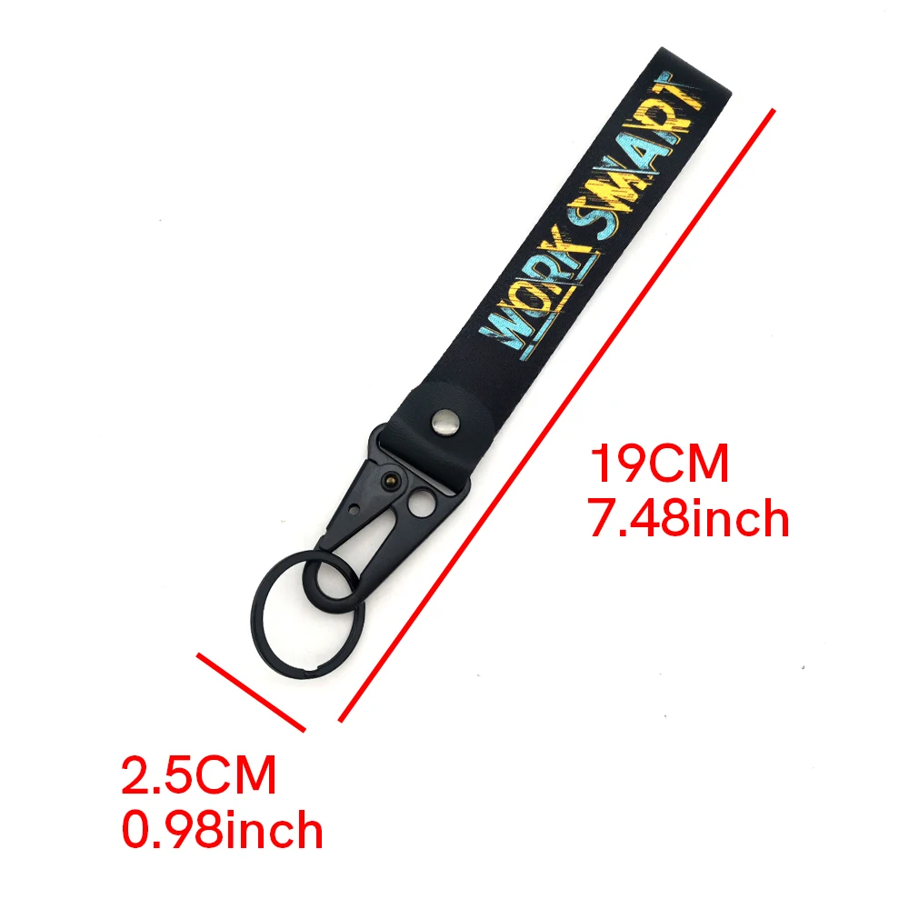 New JDM Slogan Culture Car Keyring Wrist Strap Keychain JDM Style Spring Clip Key Holder Japanese Car Keyring Motorcycle Key Tag