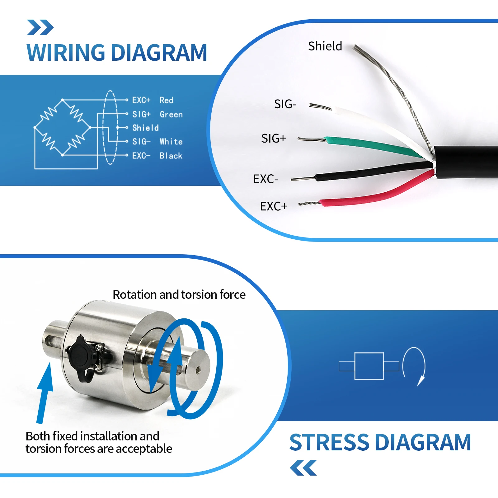 Static Torque Sensors Static Torque Sensor Torsion Load Cell Industrial Rotary Torsional Non-Continuous TheTorque Force Measurin