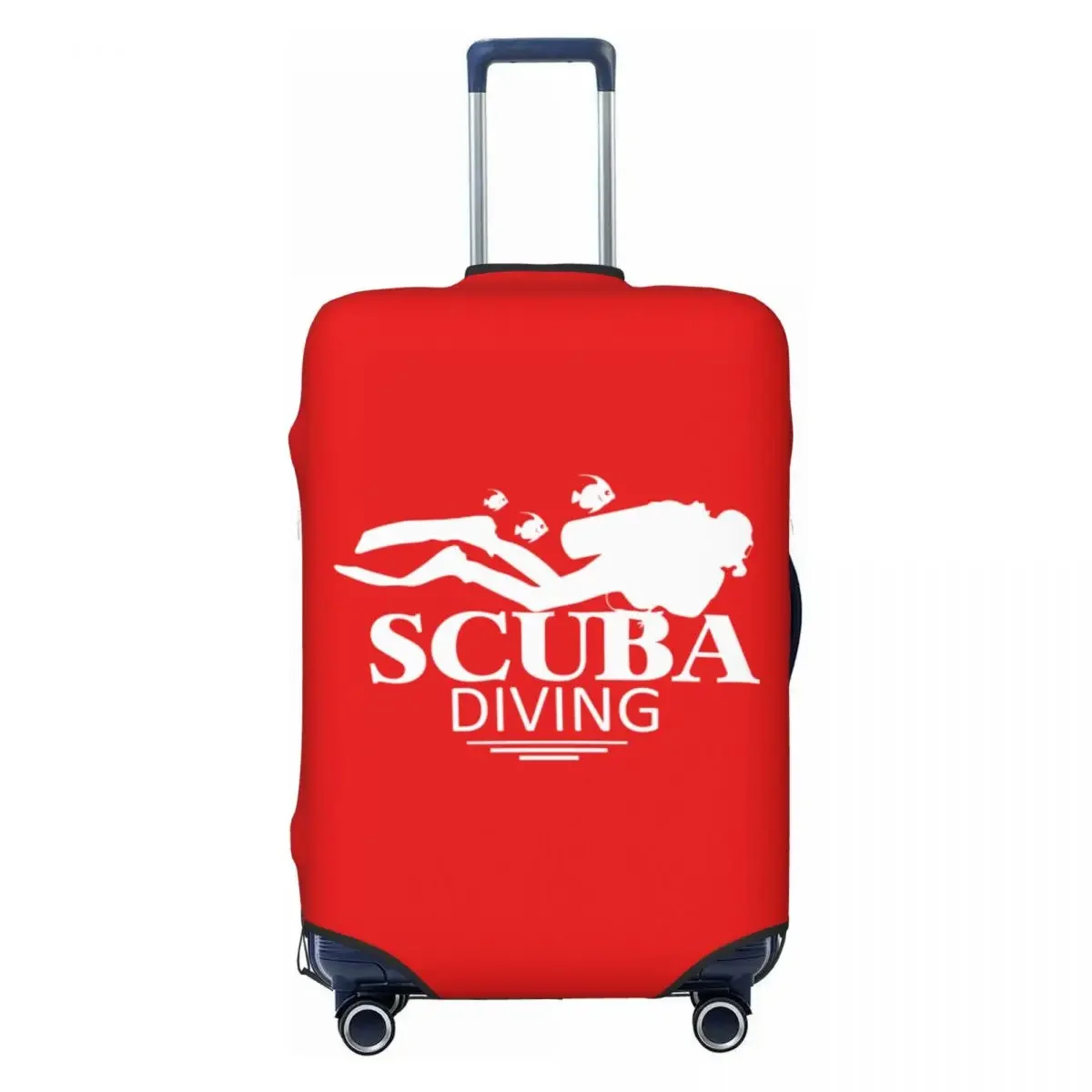 Custom Funny Scuba Diving Luggage Cover Protector Cute Dive Travel Suitcase Covers for 18-32 Inch