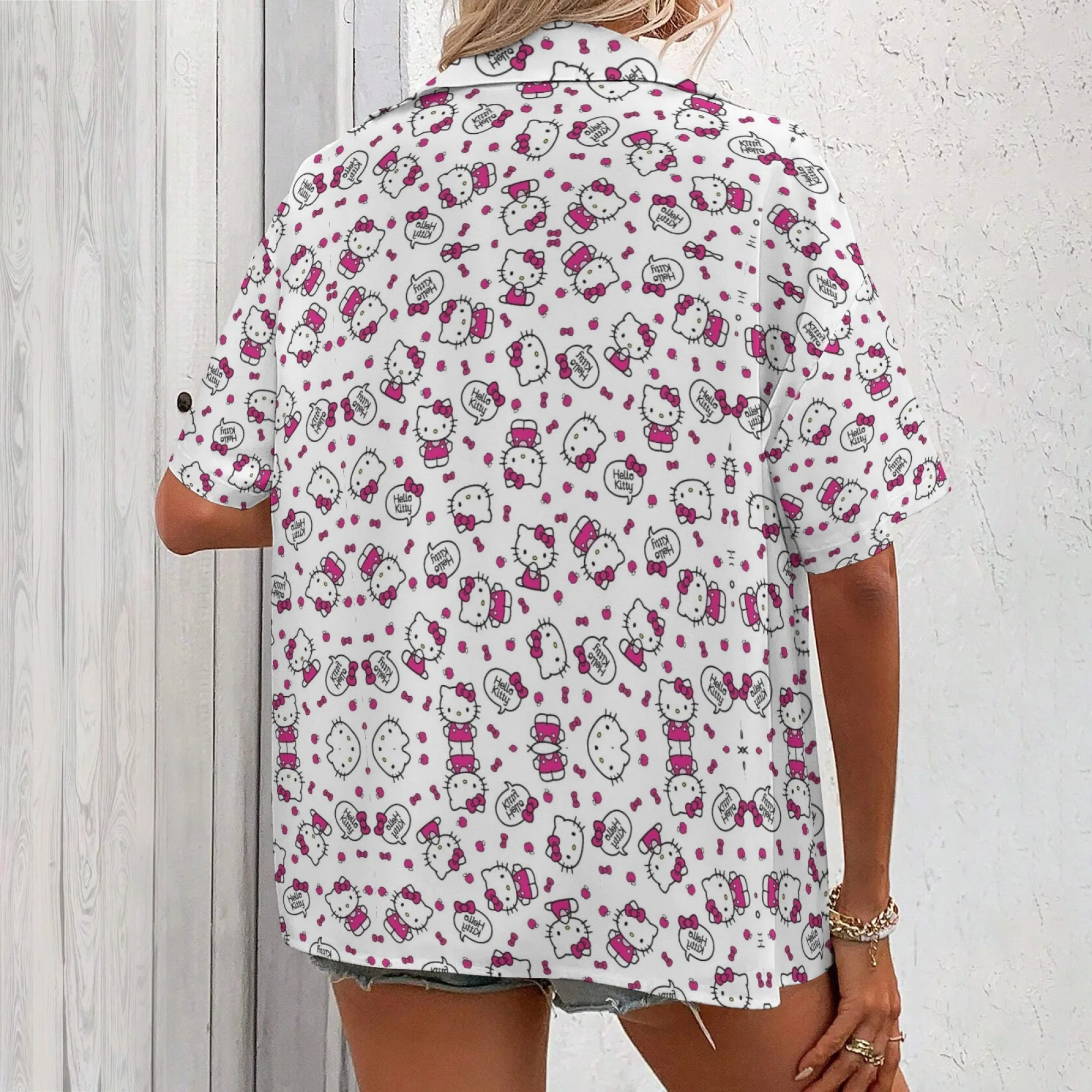 Футболка Hello Kitty и друзья Женская одежда Женские блузки Предложения Shoujo Girl Style Топ Y2k Одежда Рубашки и блузки Футболка