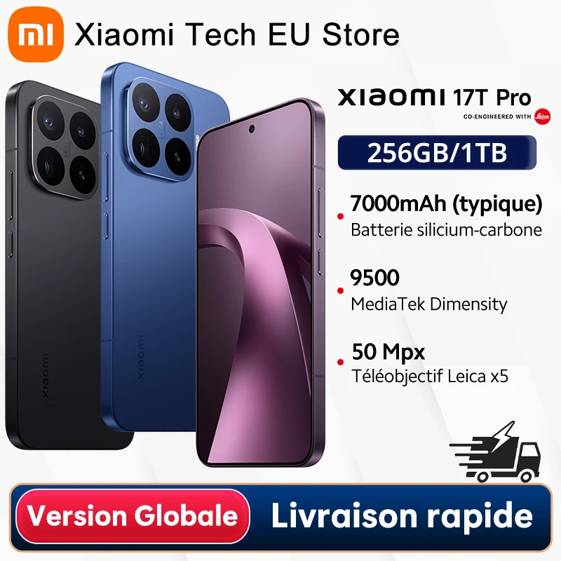 Global Version Xiaomi 17T Pro Smartphone 6.83" 144Hz eye-care AMOLED Display MediaTek Dimensity 9500 NFC 7000mAh