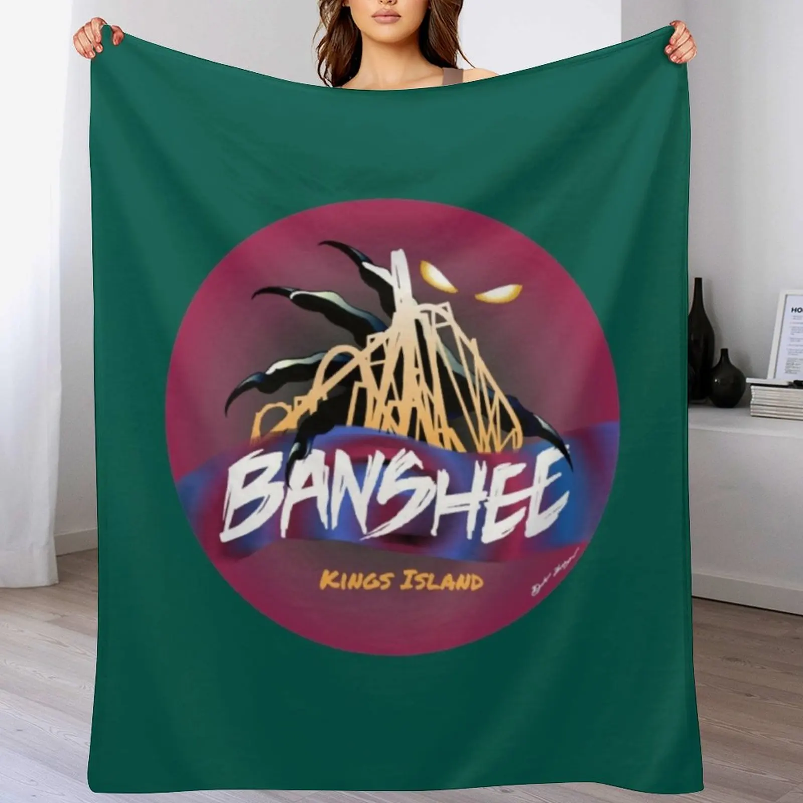 Kings Island Banshee Design Throw Blanket