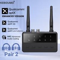 Bluetooth 5.4 Receiver Transmitter aptX HD/LL Low Latency 3.5mm AUX RCA Wireless Audio Adapter Connect two Bluetooth devices