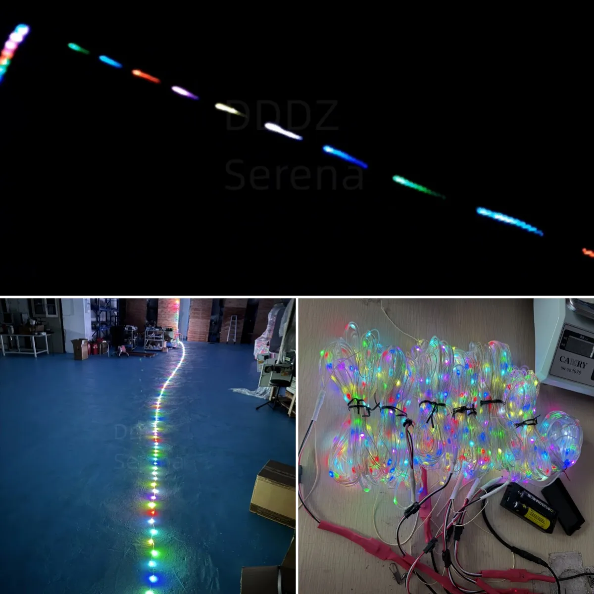 줄 장식용 DDDZ 20M LED 스트링 라이트, 속도와 색상 조절이 가능한 대형 삼각형 LED 델타 풍선 연