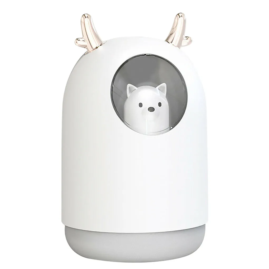 

USB Power Nano Увлажнитель воздуха Увлажняющий малошумный воздушный диффузор Портативный распылитель с мультяшным дизайном, белый