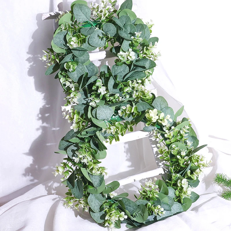 Eucalyptus Wreath Flowers Gifts DIY Rattan Creative Artificial Garland Hanging Pendants Wedding Decoration Home Party Decor