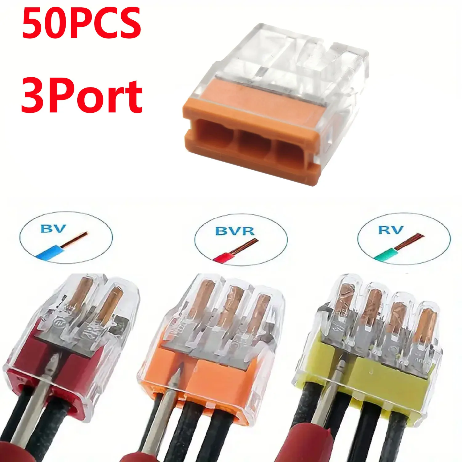 50 Stück Mini-Schnellverbinder 2/3/4/5 Anschlüsse Klemmenblock Robuster Edelstahl Einfache Elektrische Schnell-Steckverbinder