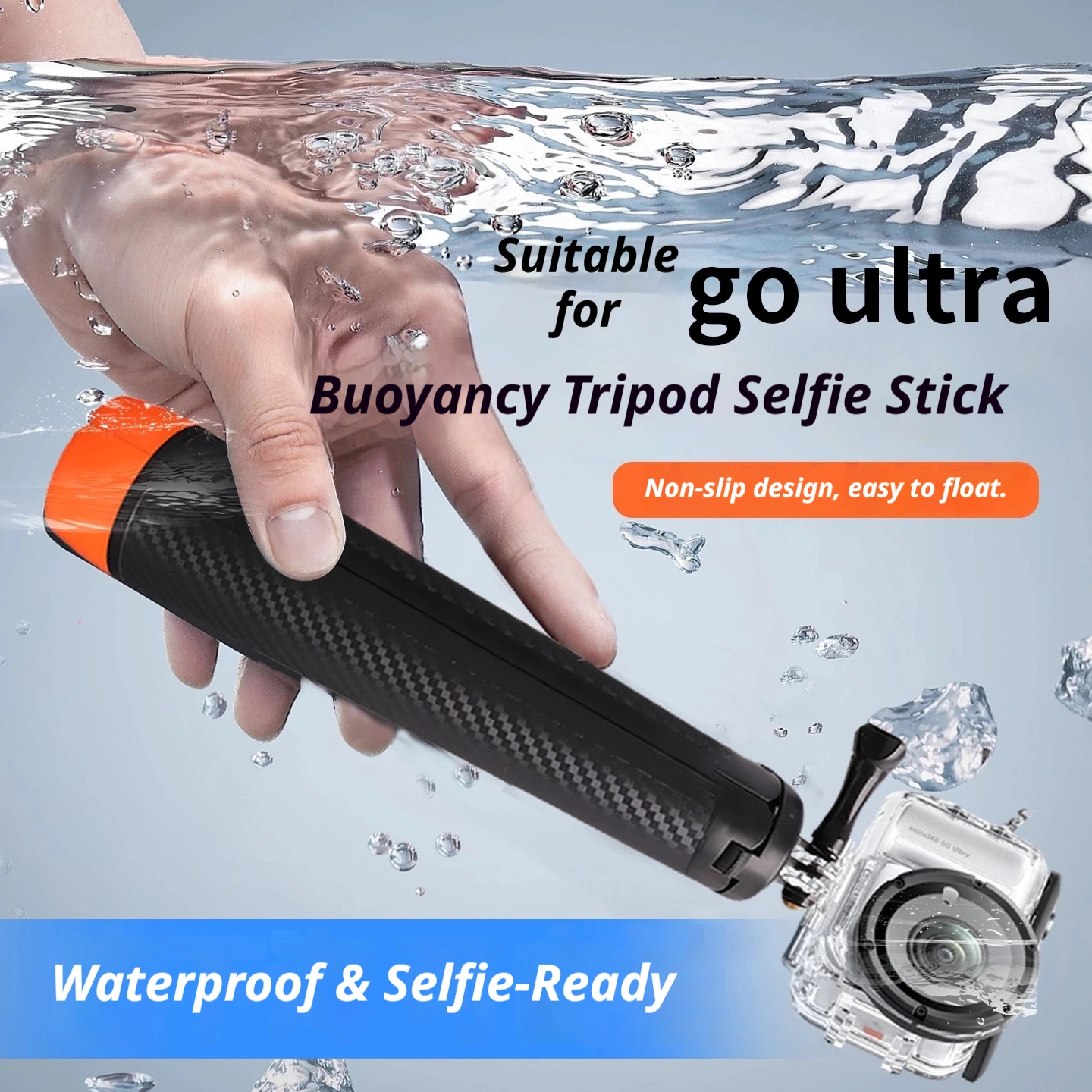 Floating Tripod Selfie Stick For GoPro Hero DJI OSMO Nano Action 6 5 Pro 4 3/Insta360 X5/X4 AIR/X4/X3 ACE PRO2/GOS/3